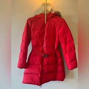 Coach Long Red Puffer Winter Coat M